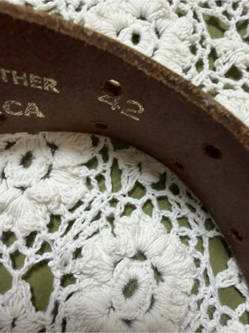 Men's Tan Leather Belt with Brushed Silver Buckle